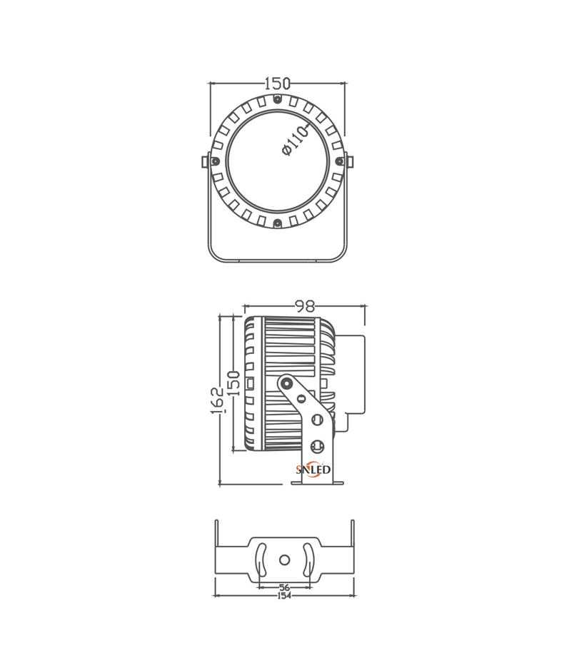 LED燈具尺寸圖